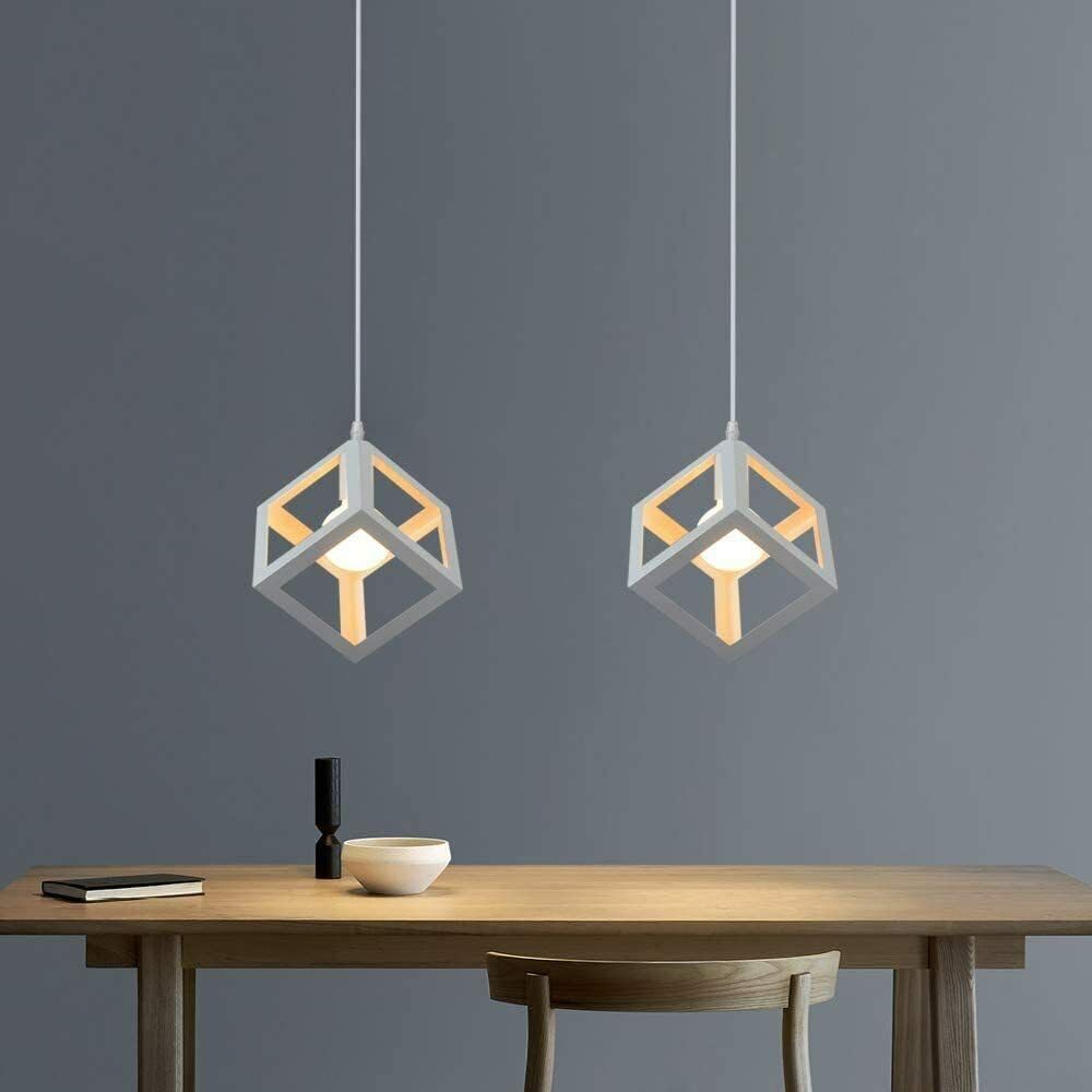 Cube Pendant Light Iron Matte E27 40W — 17cm, White or Black