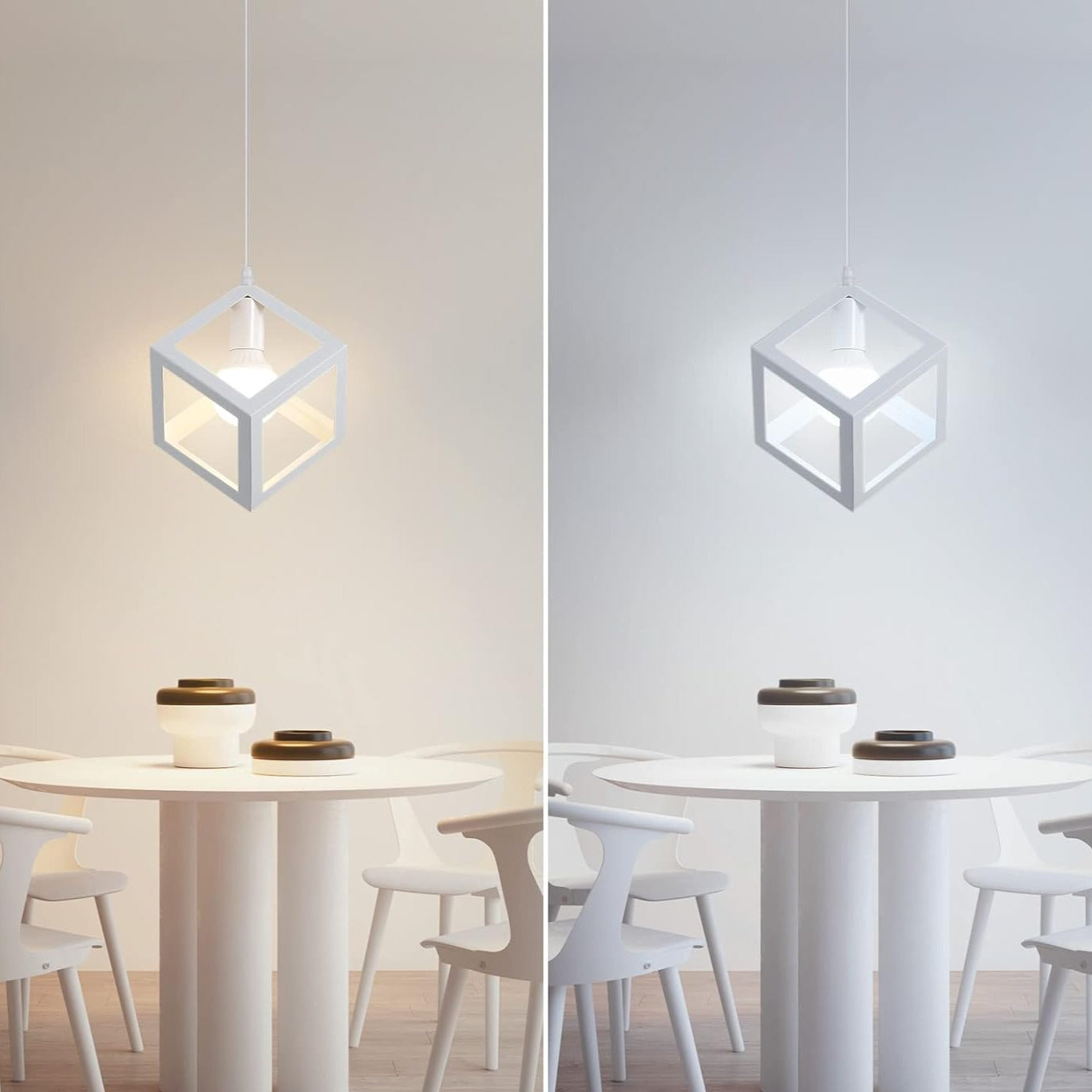Cube Pendant Light Iron Matte E27 40W — 17cm, White or Black