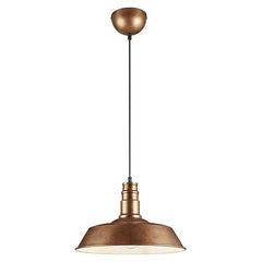Copper Pendant Light Fabric Shade E27 60W Ø36cm 150cm Cable