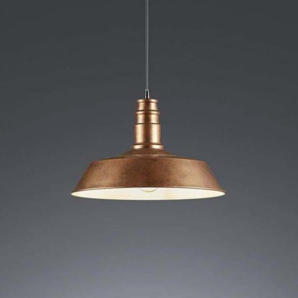 Copper Pendant Light Fabric Shade E27 60W Ø36cm 150cm Cable