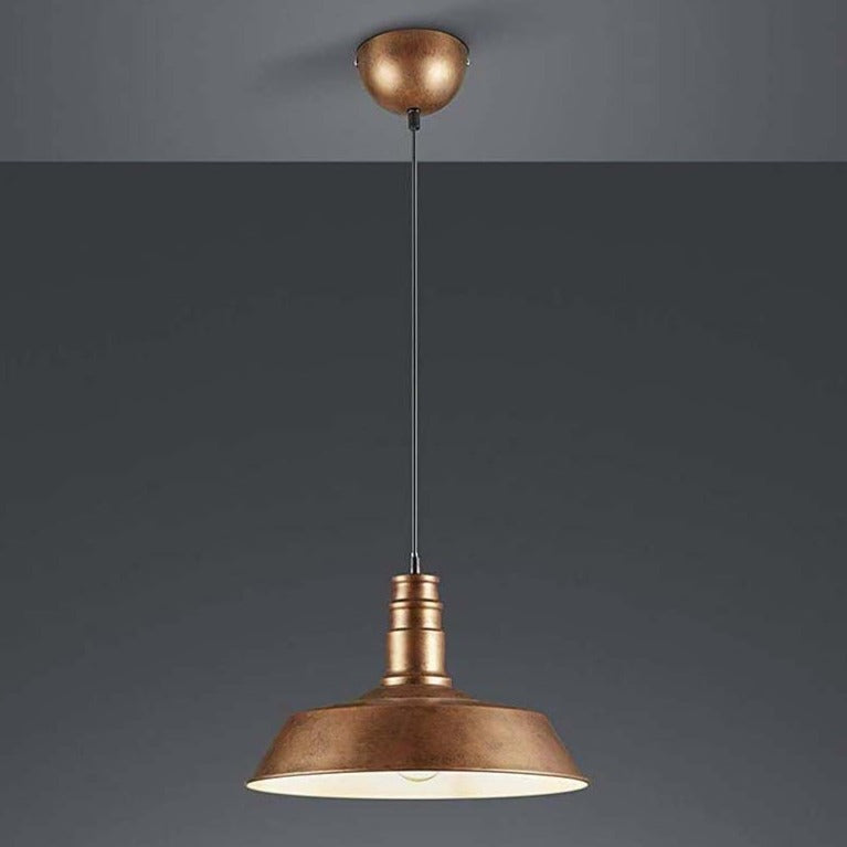 Copper Pendant Light Fabric Shade E27 60W Ø36cm 150cm Cable