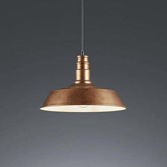 Copper Pendant Light Fabric Shade E27 60W Ø36cm 150cm Cable