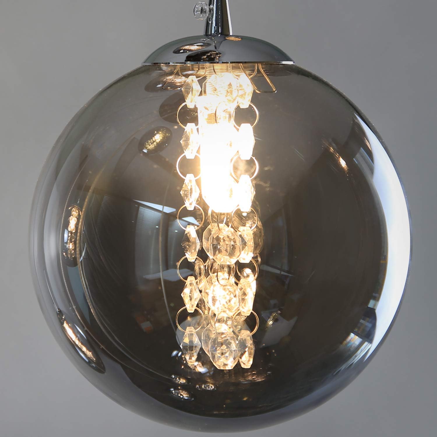 Industrial Staircase Pendant Light Smoked Glass G9 3000K — 3, 6, 10 or 15 Globes