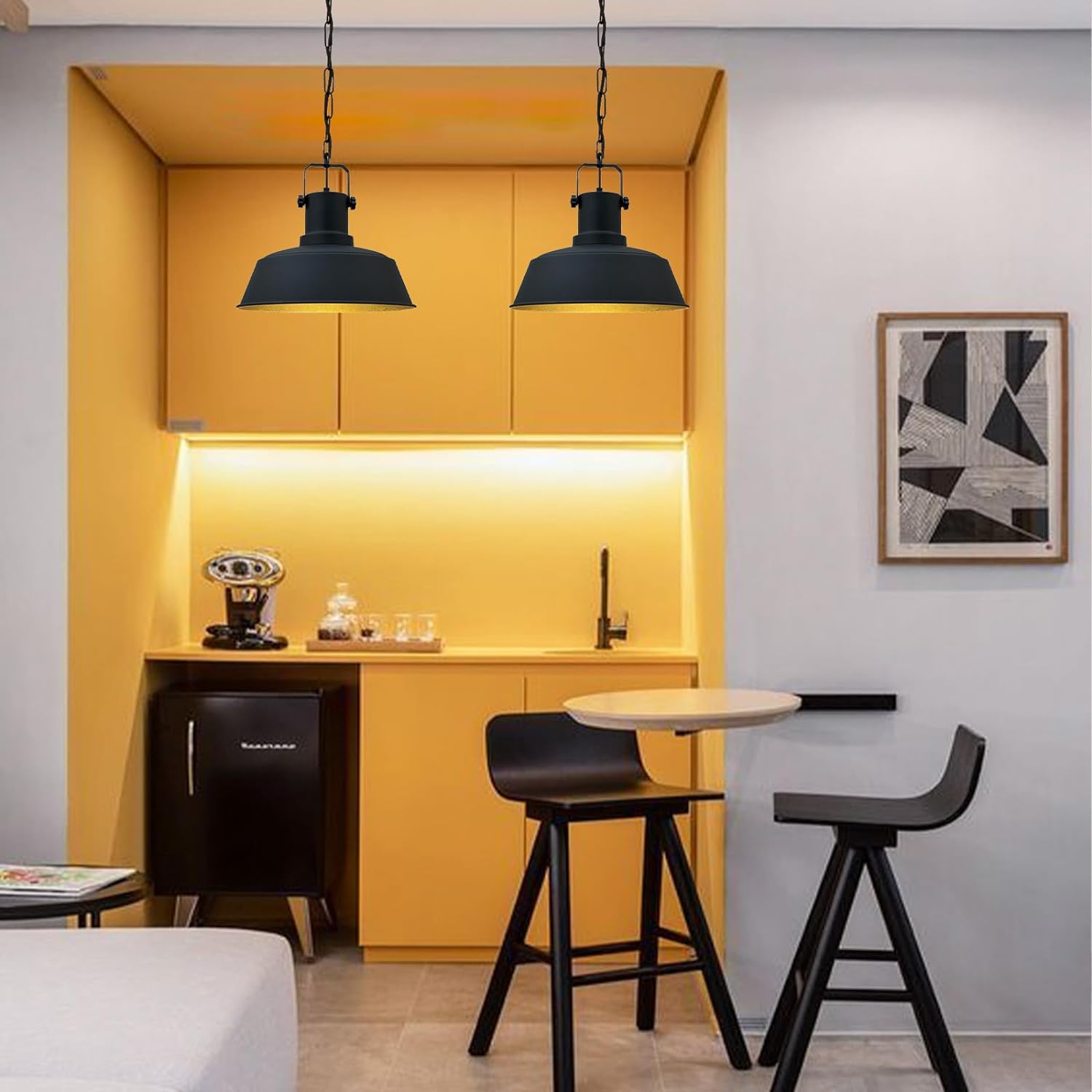 Industrial Dome Pendant Light Matt Black Brass Interior E27 Ø41cm