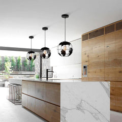 Terrestrial Globe Pendant Light Metal Black E27 40W Ø20cm