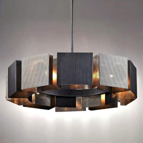 Industrial Circular Pendant Black & Grey — Ø60cm or Ø80cm