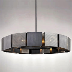 Industrial Circular Pendant Black & Grey — Ø60cm or Ø80cm
