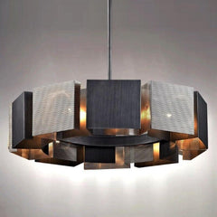 Industrial Circular Pendant Black & Grey — Ø60cm or Ø80cm
