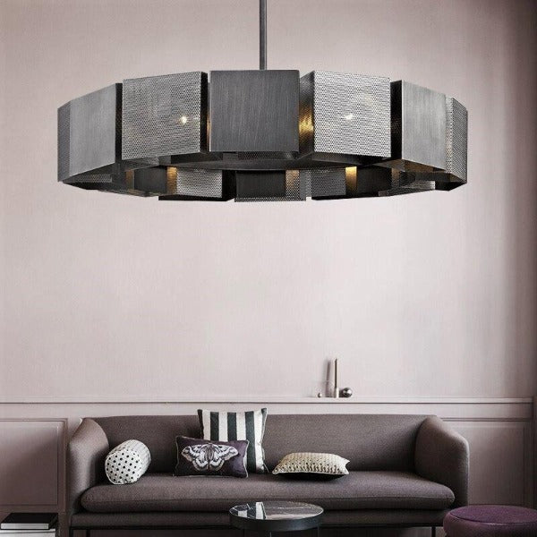 Industrial Circular Pendant Black & Grey — Ø60cm or Ø80cm