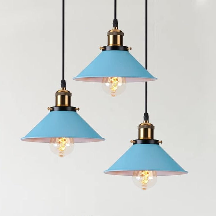 Industrial Blue Pendant Light