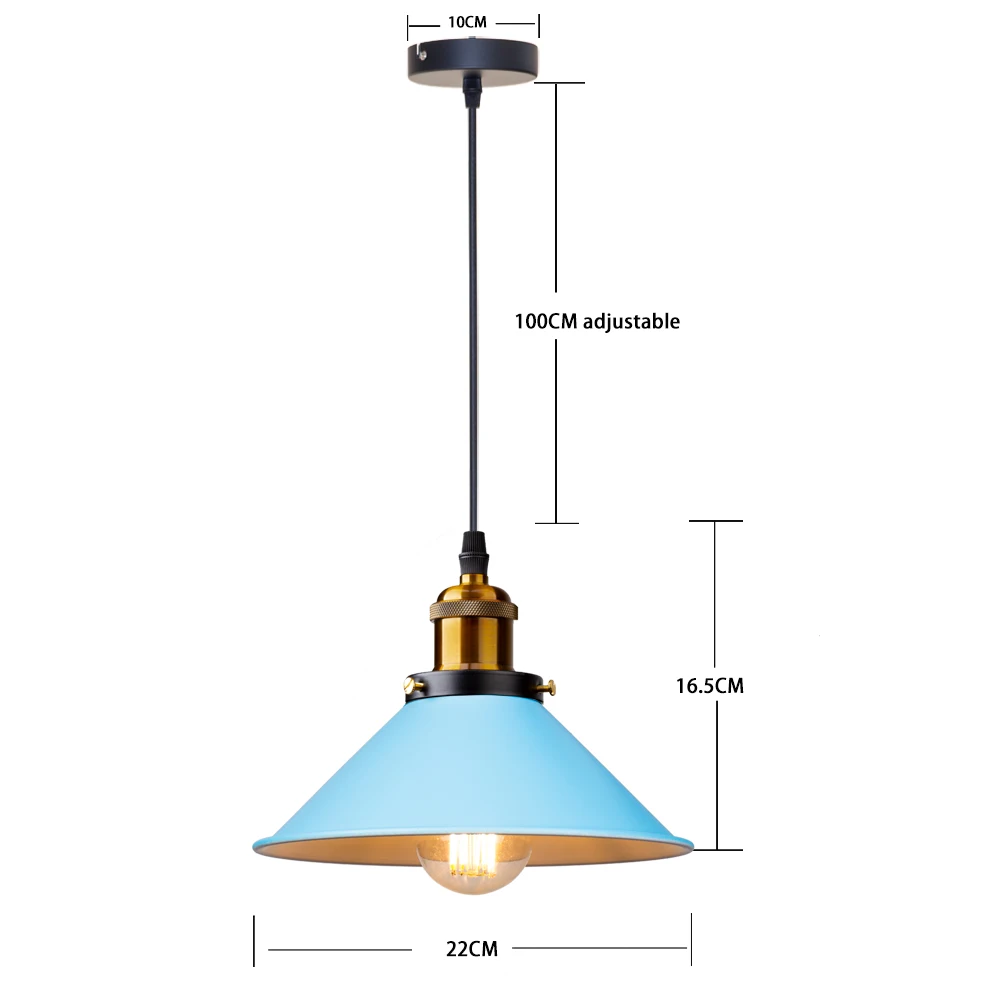 Industrial Blue Pendant Light