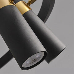 Industrial Multi-Spot Pendant Light GU10 LED Black Gold Ø65cm