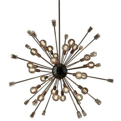 Spine Industrial Pendant Light — Black & Brass, Glass Reflectors, E27, Ø50cm