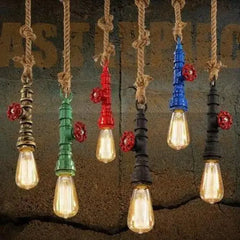 Industrial Hemp Rope Pendant Light E27 — 6 Colours