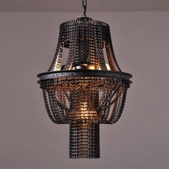 Industrial Chain Pendant Light Metal Shade E27 Black Ø60cm