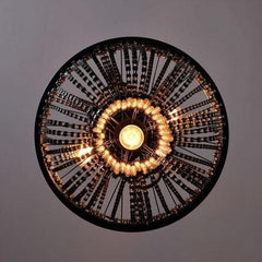 Industrial Chain Pendant Light Metal Shade E27 Black Ø60cm