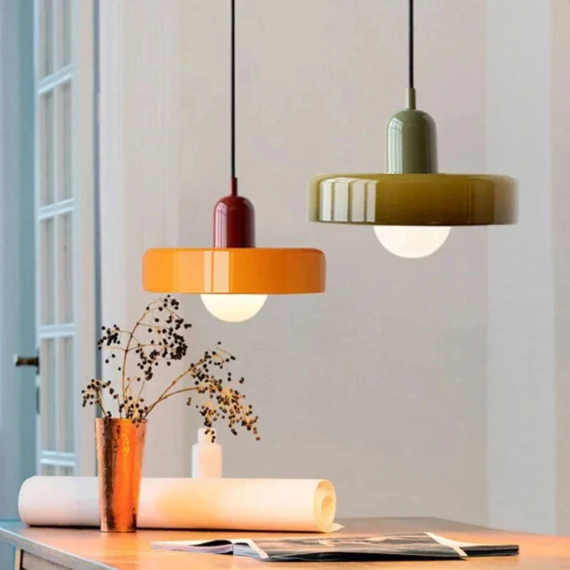Nordic Retro Blown Glass Pendant Light E27 — 15 Colours