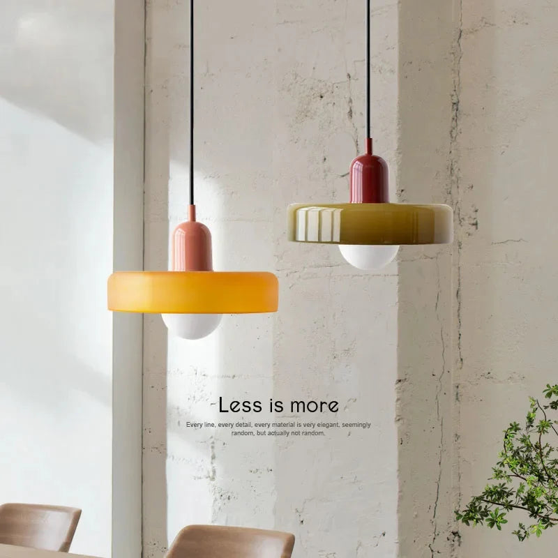 Nordic Retro Blown Glass Pendant Light E27 — 15 Colours