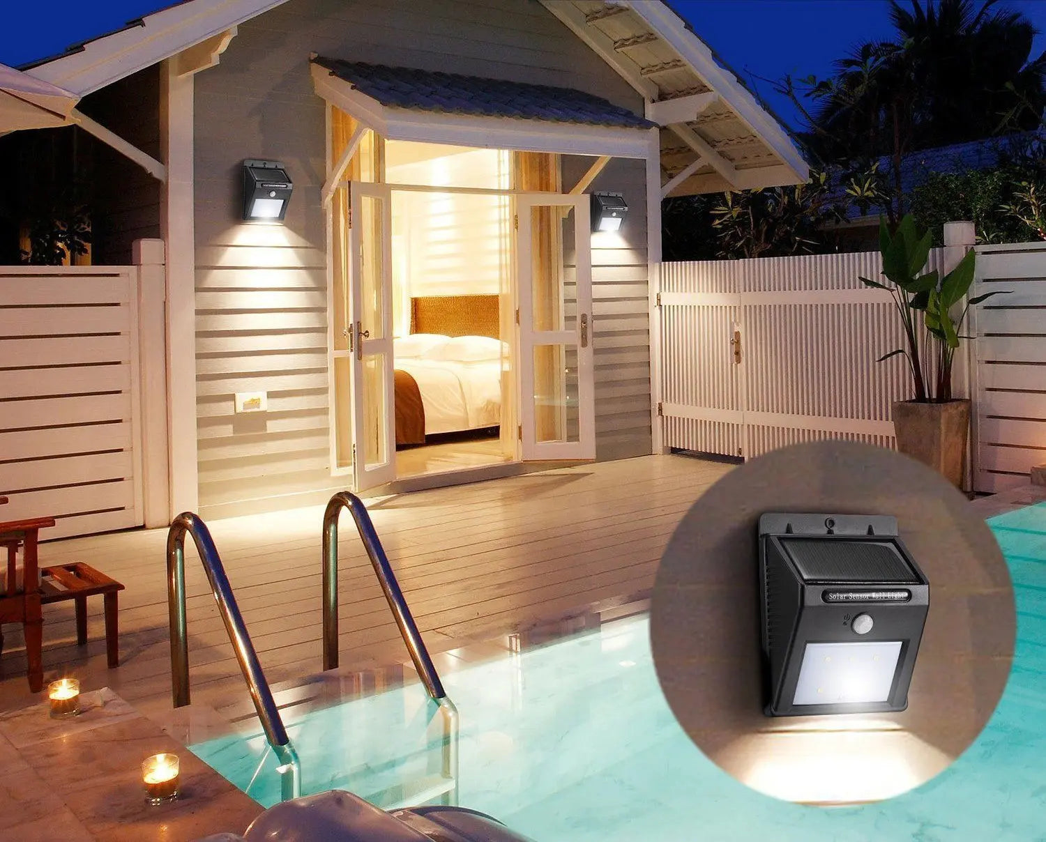 Solar Motion Sensor Wall Light 20 LED IP44