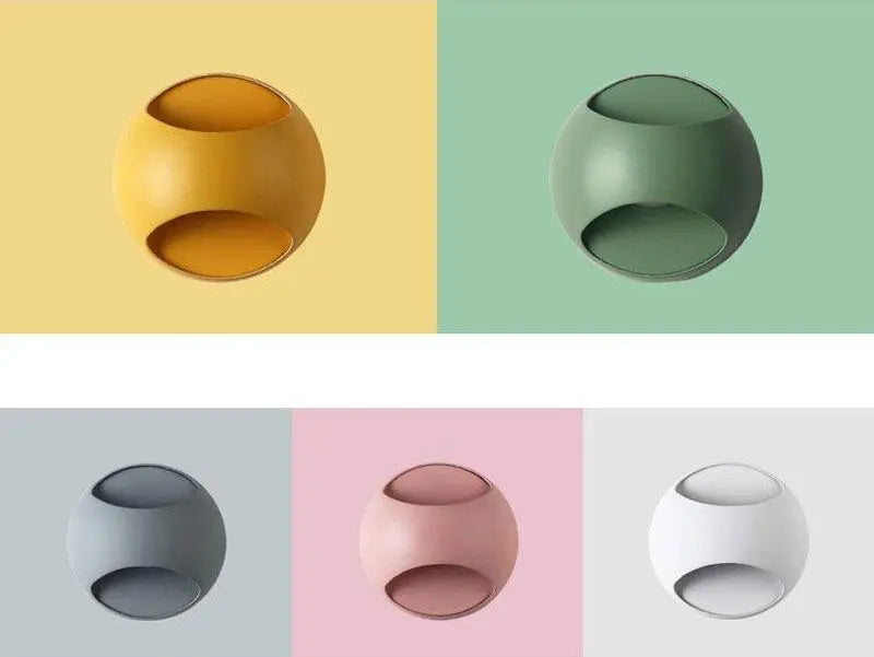 Nordic Bounce Round Wall Light Iron LED 5W 8 Colours