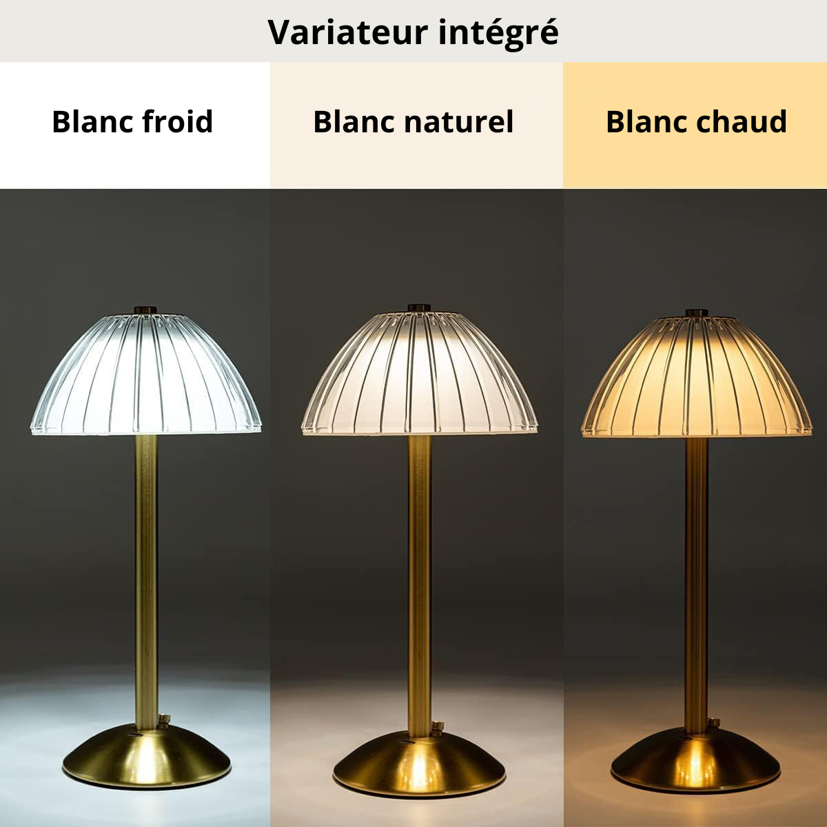 Vintage Italian Desk Lamp Cordless USB Rechargeable 3 Colour Temps Touch Dimmer