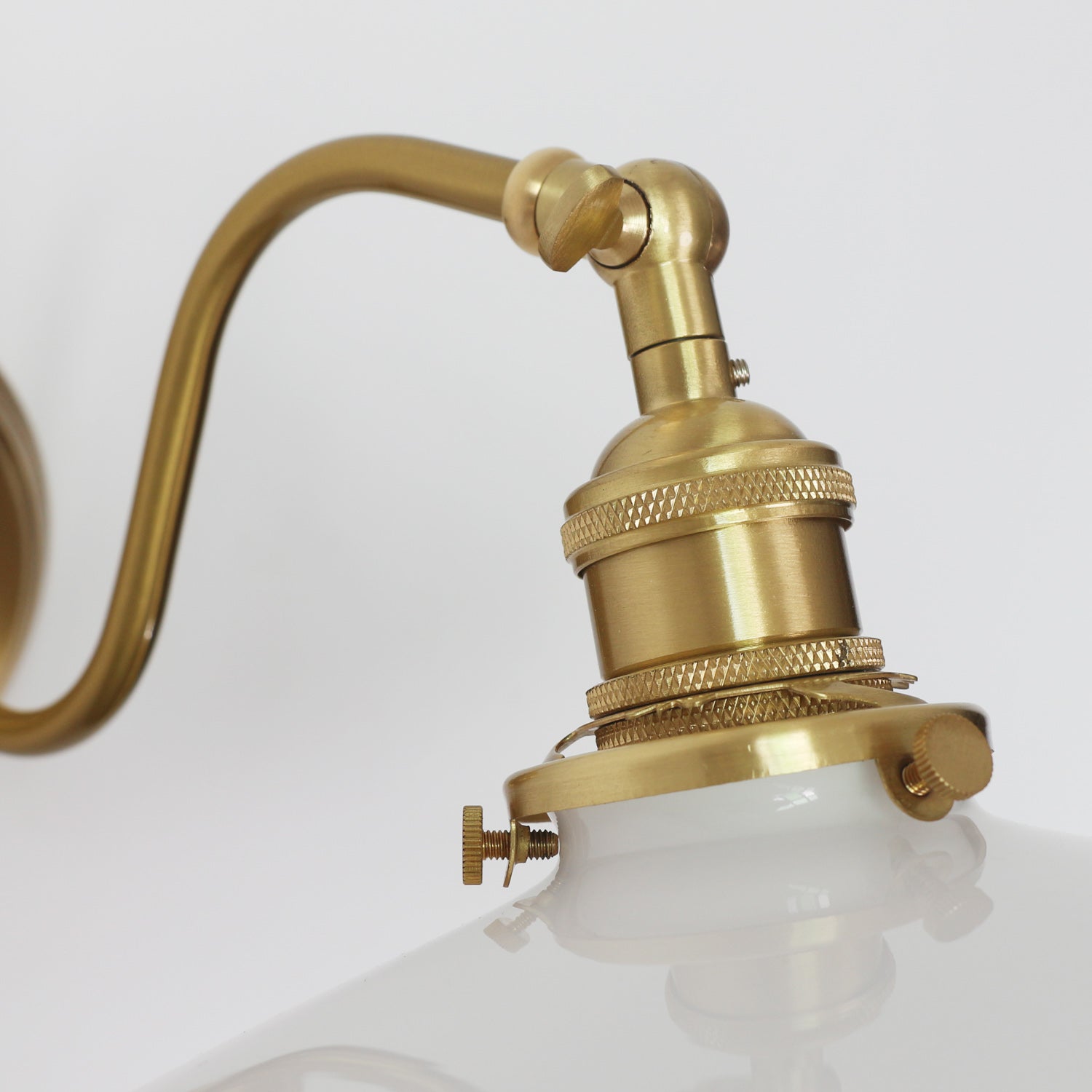Frosted Glass Wall Light, Brass — French Country