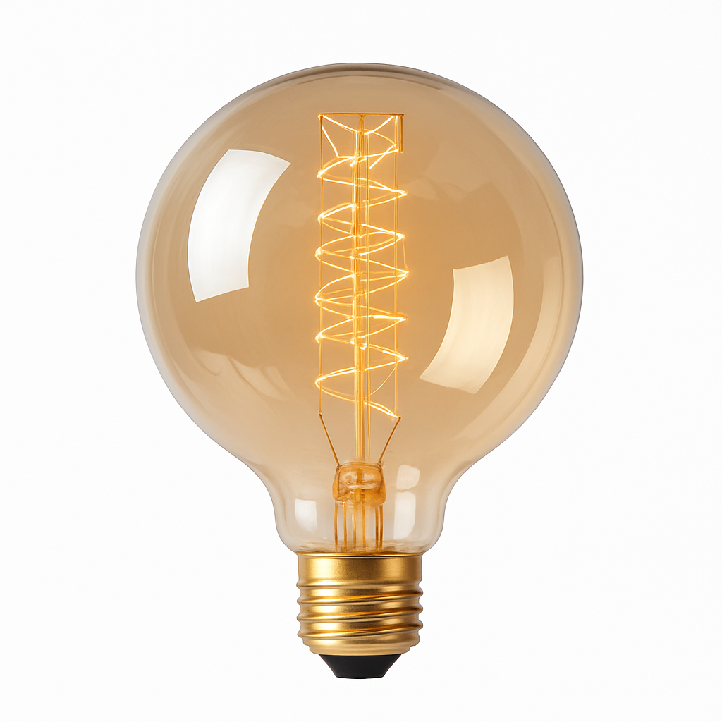 Vintage Spiral Filament Globe Bulb G80 E27 40W