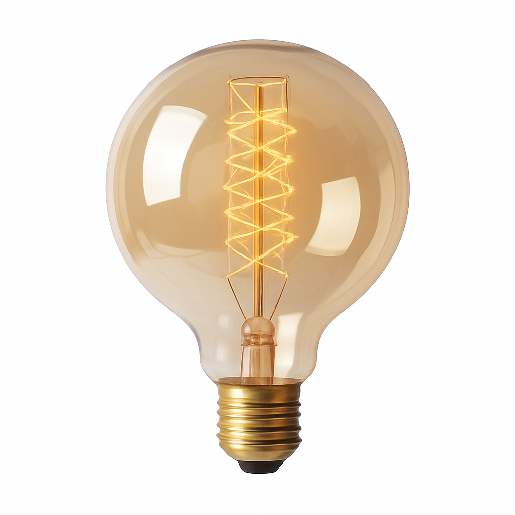Vintage Spiral Filament Globe Bulb G80 E27 40W