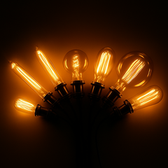 Vintage Straight Filament Globe Bulb G80 E27 40W Warm White