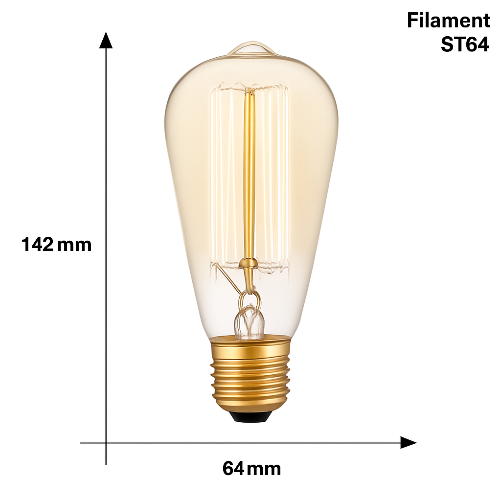 Vintage Filament Bulb ST64 E27 40W Warm White