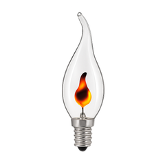 E14 Flame LED Bulb 3W Warm White — C35L Candle Shape
