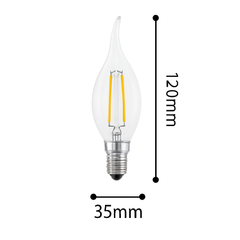 C35L Torpedo Candle LED Filament Bulb E14 2W–8W Warm & Cool White