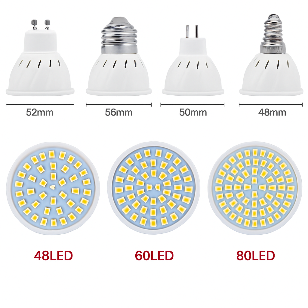 E27 LED Bulb 2835 Chip 48–80 LEDs Warm & Cool White