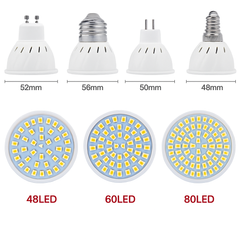 E27 LED Bulb 2835 Chip 48–80 LEDs Warm & Cool White
