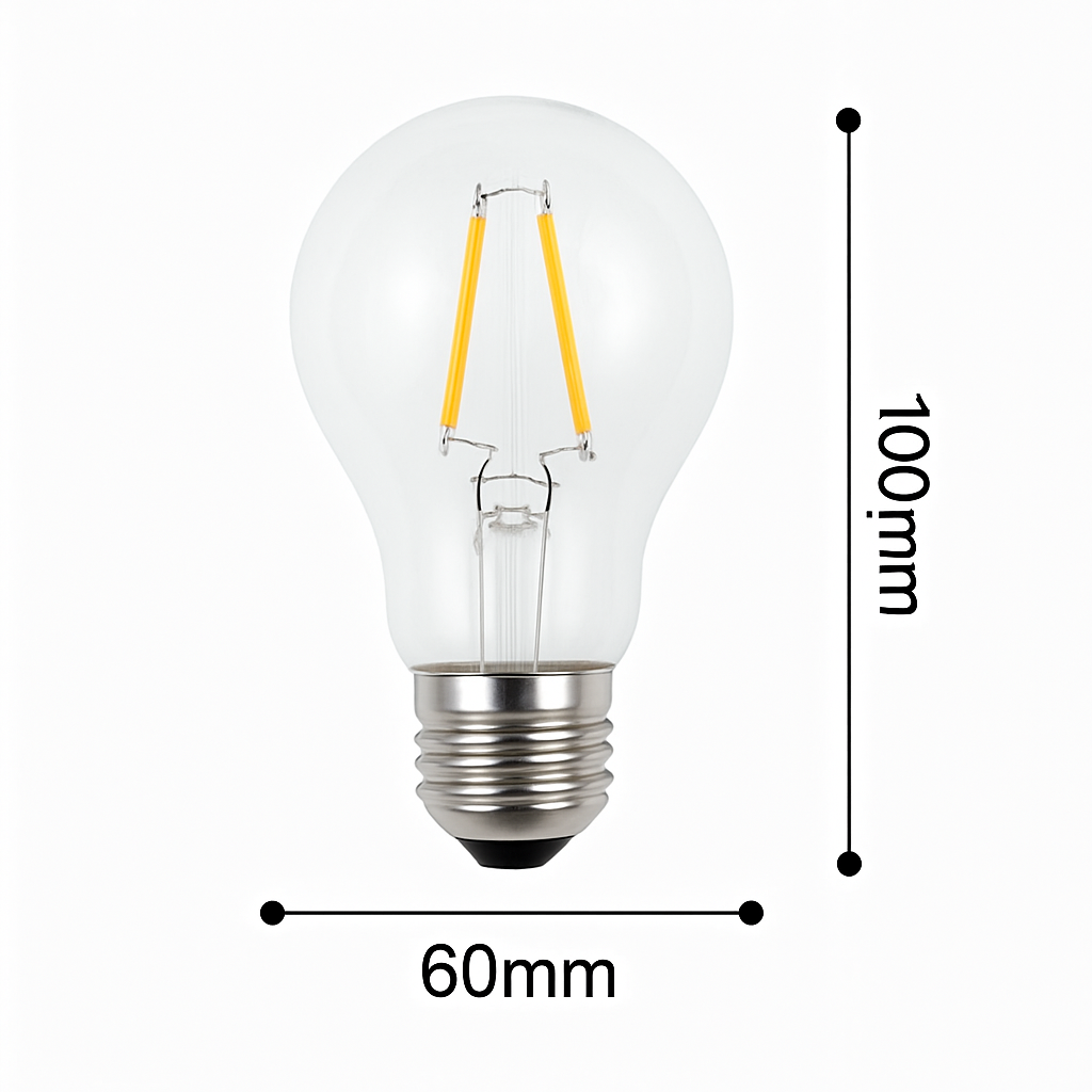 A60 LED Filament Bulb E27 2W–8W Warm & Cool White
