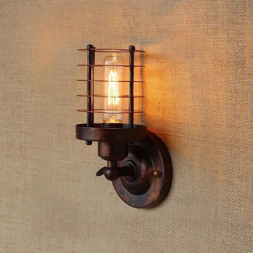 Vintage Industrial Wall Light 180° Adjustable E27 — 4 Versions Patina & Black