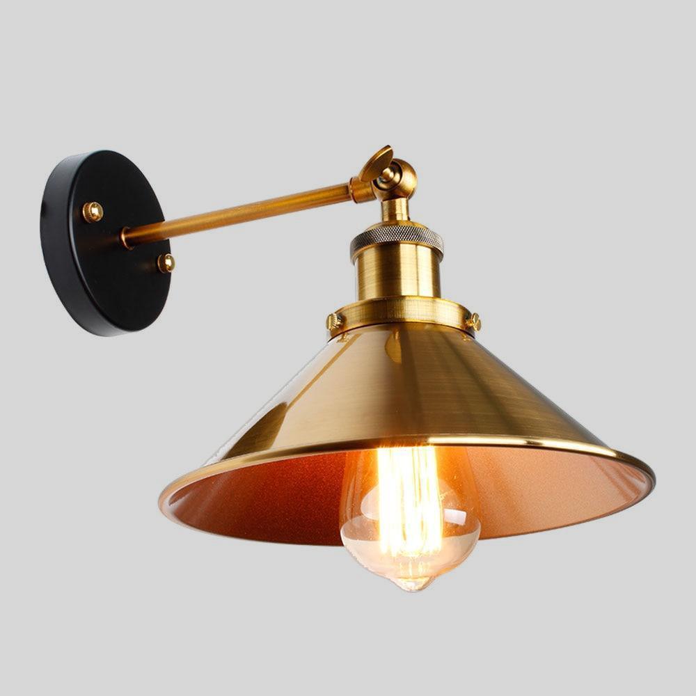 Industrial Brass Wall Light Hand-Finished Metal E27 Max 40W