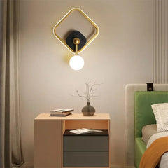 Geometric Iron Wall Sconce E27 Round Diamond Oval