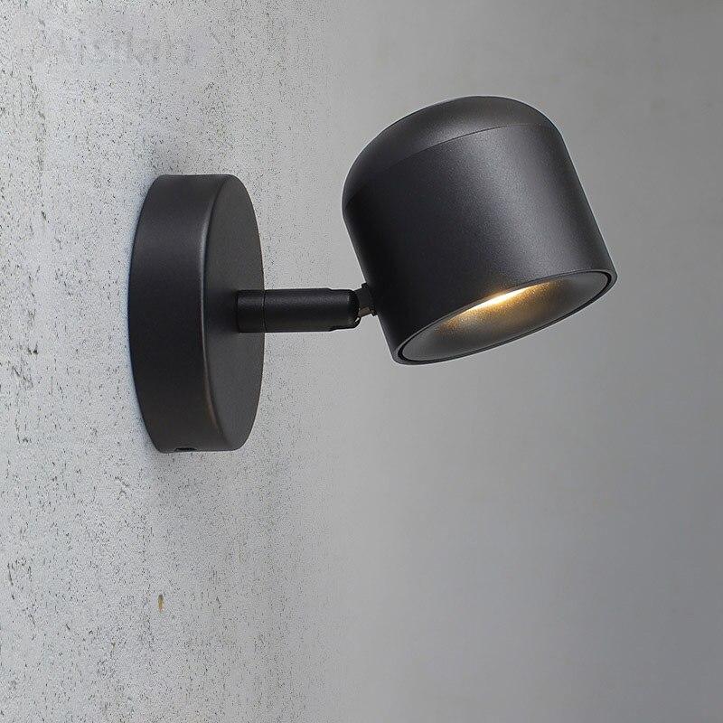 Industrial LED Wall Light Matt Black 7W Integrated LED Adjustable