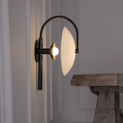 Black Metal White Diffuser Wall Light E27 Modern Industrial