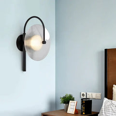 Black Metal White Diffuser Wall Light E27 Modern Industrial