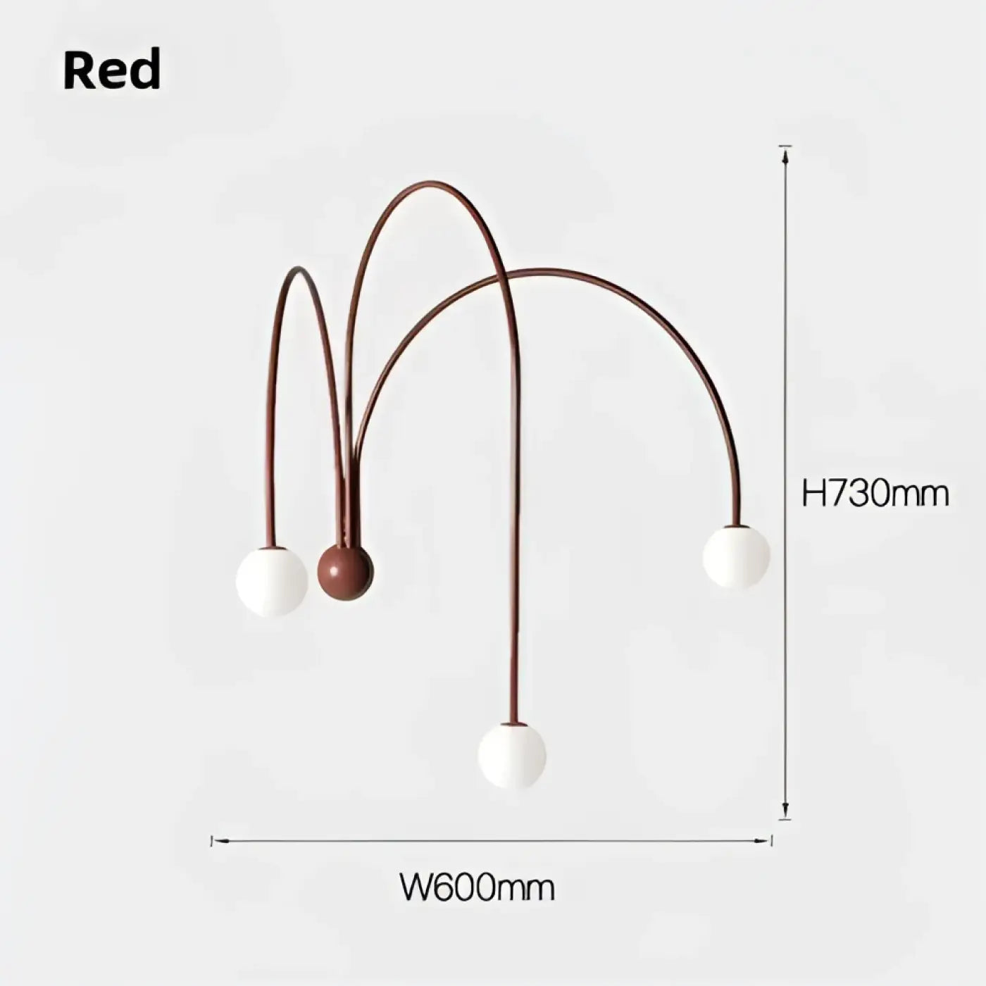 Curved Arch Wall Light 3 Globe LED IP20 — Black, Red or Gold