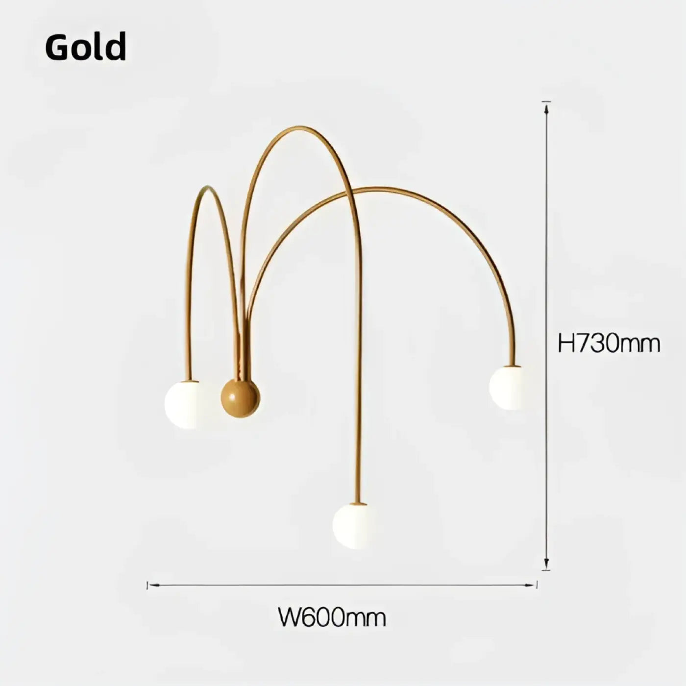 Curved Arch Wall Light 3 Globe LED IP20 — Black, Red or Gold
