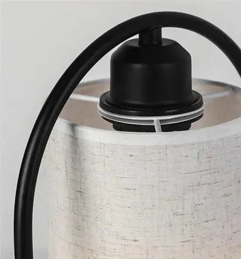 Modern Table Lamp with Fabric Shade Black or White