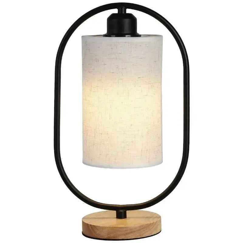 Modern Table Lamp with Fabric Shade Black or White