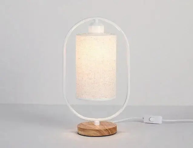 Modern Table Lamp with Fabric Shade Black or White