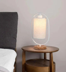 Modern Table Lamp with Fabric Shade Black or White