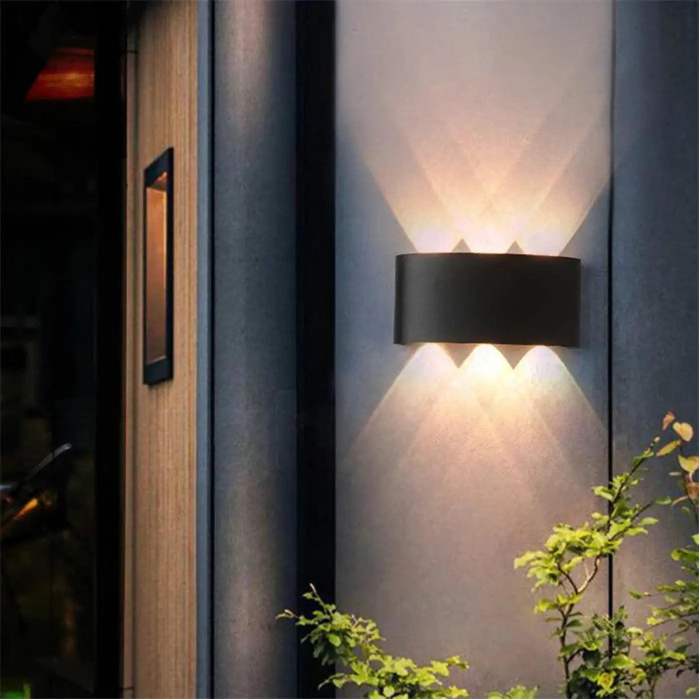 Outdoor LED Wall Light 6-Point Motion Sensor Black Aluminium 6W IP65