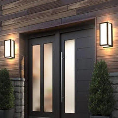 Outdoor Wall Light Black Aluminium 18W Integrated LED Motion Sensor IP65