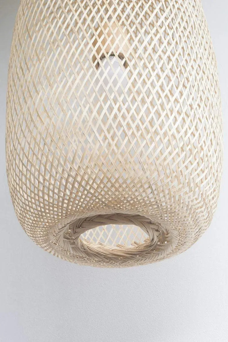 Compressible Bamboo Pendant Light E27 3 Sizes